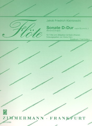 Sonate D-Dur nach op.3,2 fr Flte und obligates Cembalo (Klavier)