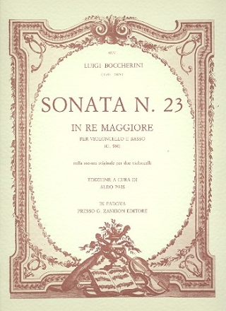 Sonate D-Dur Nr.23 G508 fr 2 Violoncelli Spielpartitur