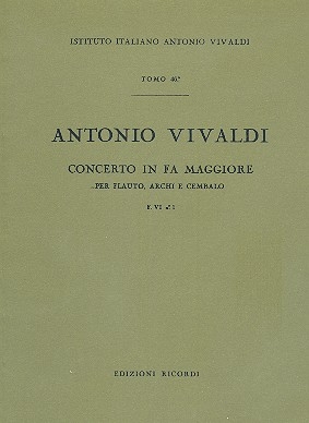 Concerto fa maggiore F.VI:1 per flauto, archi e cembalo partitura