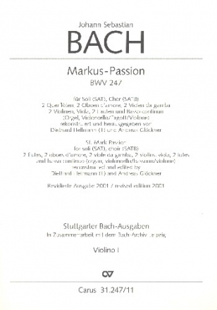 Markuspassion BWV247 fr Soli, Chor und Orchester Violine 1