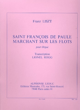 Saint Francois de Paule Marchant sur les flots pour orgue