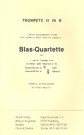 Blas-Quartette fr 2 Trompeten, Es-Althorn (Tenorhorn) und Posaune (Bariton) Stimmen