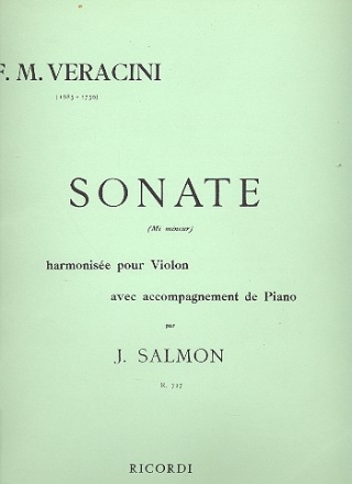 Sonate mi mineur pour violon avec accompagnement de piano