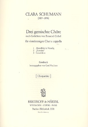 3 Gemischte Choere fr gem Chor a cappella Partitur