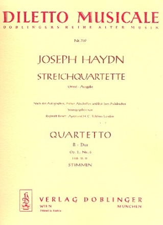 STREICHQUARTETT B-DUR OP.2,6 HOB.III:12,  STIMMEN BARRETT-AYRES, REGINALD, ED