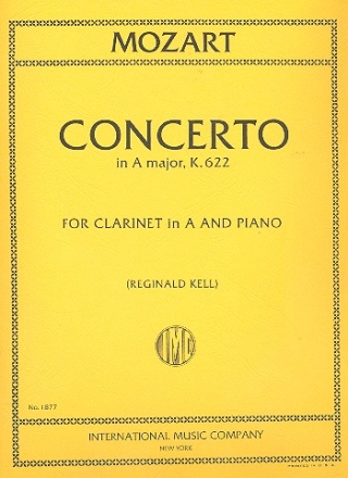 Concerto A major KV622 for clarinet in A and piano KELL, REGINAL, ED.