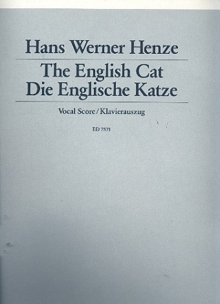 Die Englische Katze Eine Geschichte fr Snger und Instrumentalisten Klavierauszug