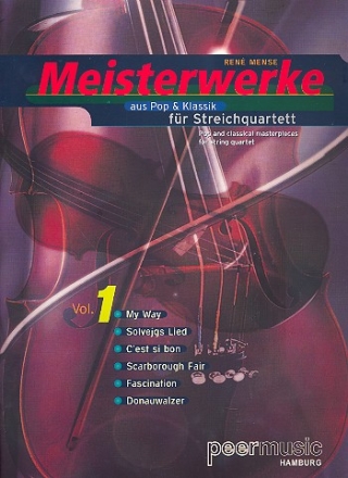 Meisterwerke aus Pop und Klassik Band 1 fr Streichquartett Stimmen