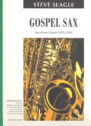 Gospel Sax for 4 Saxophones (SATB/AATB) score and 5 parts