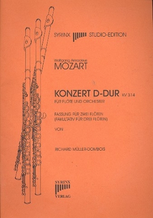 Konzert D-Dur KV314 fr Flte und Orchester fr 2  Flten Spielpartitur