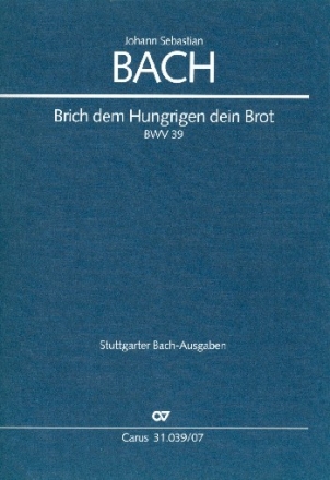 Brich dem Hungrigen dein Brot Kantate Nr.39 BWV39 Studienpartitur (dt/en)