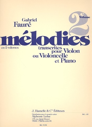 Mlodies vol.2 pour violon (vc) et piano