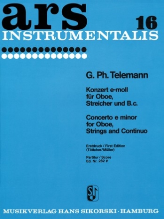 Konzert e-Moll fr Oboe, Streicher und Bc,  Partitur (= Cembalo)