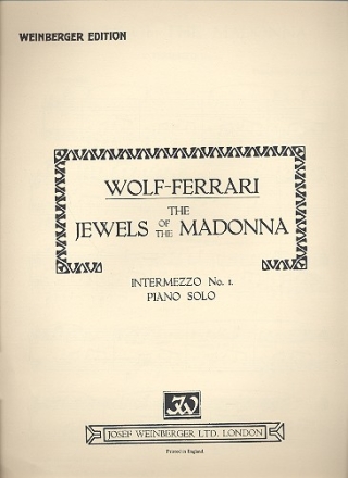 INTERMEZZO NO.1 FROM JEWELS OF THE MADONNA FOR PIANO SOLO