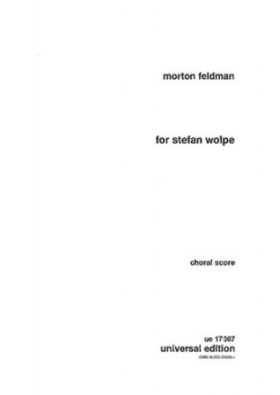 FOR STEFAN WOLPE FUER 2 VIBRAPHONE UND GEM CHOR, CHORPARTITUR