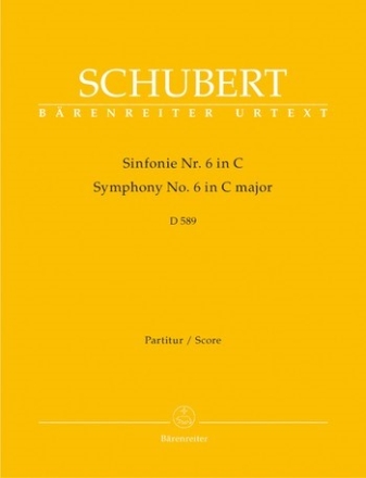 Sinfonie C-Dur Nr.6 D589 fr Orchester Partitur