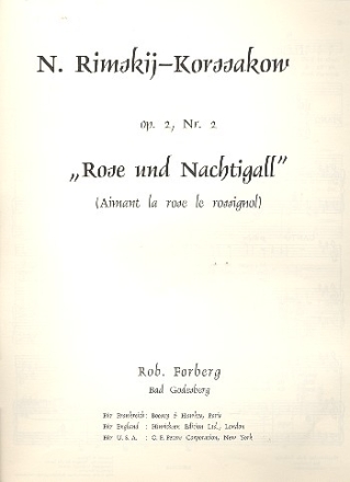 Rose und Nachtigall op.2,2 fr Gesang und Klavier (dt/fr/russ)