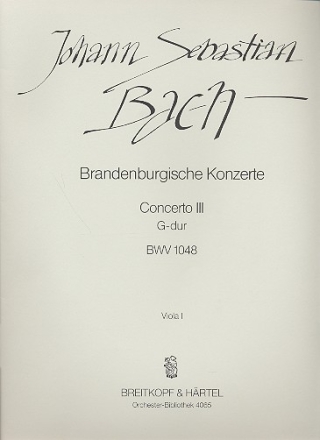 Brandenburgisches Konzert G-Dur Nr.3 BWV1048 fr Streicher Viola 1