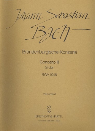 Brandenburgisches Konzert G-Dur Nr.3 BWV1048 fr Streicher Violoncello 1