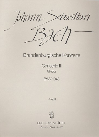 Brandenburgisches Konzert G-Dur Nr.3 BWV1048 fr Streicher Viola 3