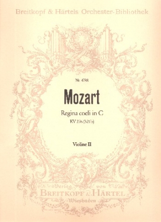 Regina coeli D-Dur KV276 fr Chor und Orchester Violine 2