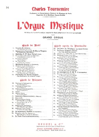 L'orgue mystique vol.26 In festo Ss. Trinitatis cycle apres la pentecote