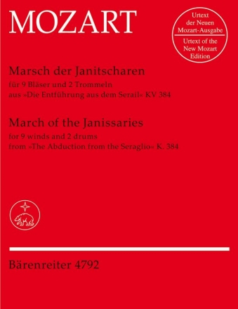 MARSCH DER JANITSCHAREN C-DUR AUS DIE ENTFUEHRUNG AUS DEM SERAIL FUER ORCHESTER,  PARTITUR + 11 STIMMEN