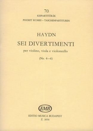 6 Divertimenti Band 2 fr Streichtrio Studienpartitur