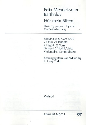 Hr mein Bitten in der Orchesterfassung fr Sopran, Chor und Orchester Violine 1