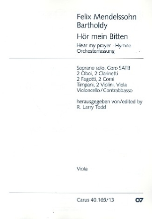 Hr mein Bitten in der Orchesterfassung fr Sopran, Chor und Orchester Viola