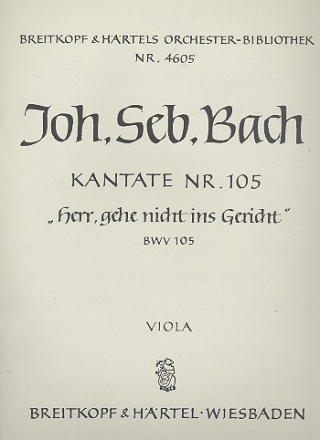 Herr gehe nicht ins Gericht Kantate Nr.105 BWV105 Viola