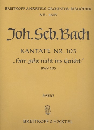 Herr gehe nicht ins Gericht Kantate Nr.105 BWV105 Violoncello / Kontrabass