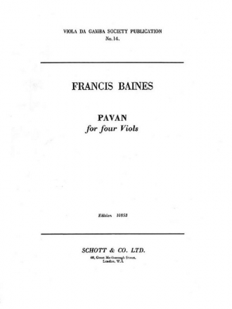 Pavane for 4 viols score and parts