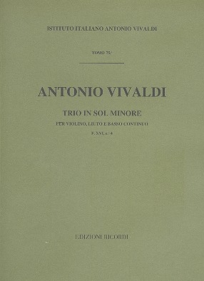 Trio sol minore F XVI:4/R per violino, liuto e basso continuo, partitura