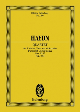 Streichquartett B-Dur op.2,6 Hob.III:12 fr Streichquartett Studienpartitur