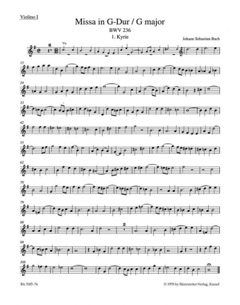 MISSA G-DUR FUER SOLI SATB, CORO SATB, 2 OBOI, 2 VIOLINI, VIOLA UND VIOLINE 1