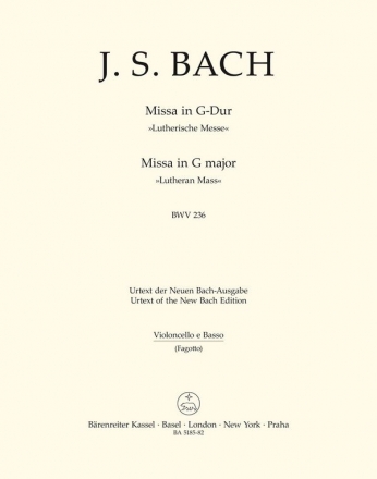 MISSA G-DUR FUER SOLI SATB, CORO SATB, 2 OBOI, 2 VIOLINI, VIOLA UND VIOLONCELLO/FAGOTT/KONTRABASS