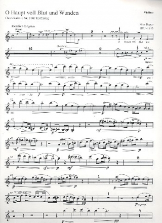 O Haupt voll Blut und Wunden fr Alt, Sopran (T), Soloquartett (SATB), Gemeinde und Instrumente,  Violine