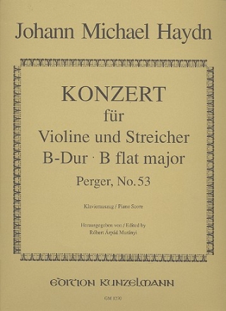 Konzert B-Dur Perger Nr.53 fr Violine und Streicher fr Violine und Klavier