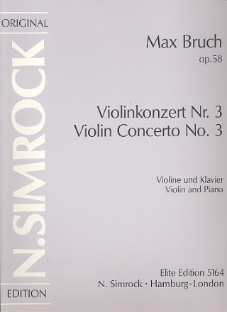 Konzert Nr.3 op.58 fr Violine und Orchester fr Violine und Klavier