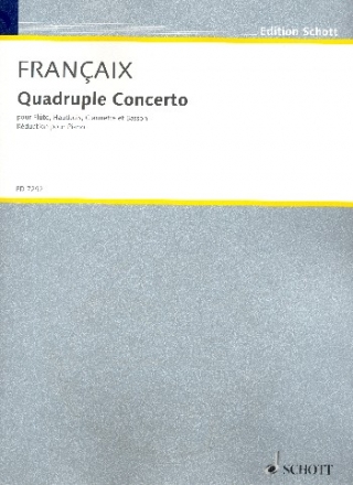 Quadruple Concerto fr Flte, Oboe, Klarinette, Fagott und Orchester Klavierauszug