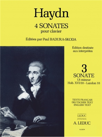 SONATE UT MINEUR NO.3 HOB.XVI:20 POUR PIANO (TEXTE DT/EN/FR) BADURA-SKODA,, P., ED.