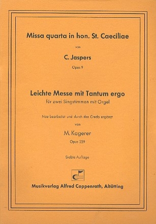 Missa quarta in honorem St. Caecilia op.9 fr Frauenchor (SA) und Orgel Partitur