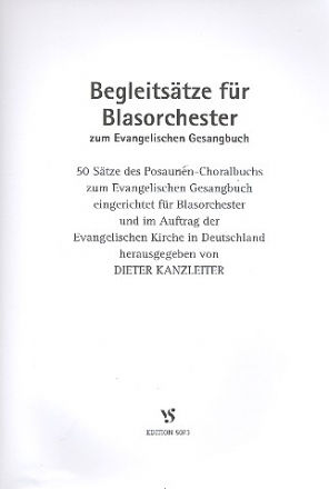 Begleitstze zum EG fr Blasorchester Partitur