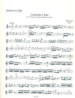 Concerto C-Dur op.46,1 RV537 fr 2 Trompeten, Streicher und Bc Trompete 1 in C