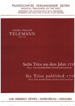 Trio Nr.2 fr Blockflte, Violine und Bc Partitur und Stimmen (Bc ausgesetzt)