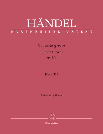 CONCERTO GROSSO F-DUR OP.3,4 HWV315 FUER ORCHESTER PARTITUR