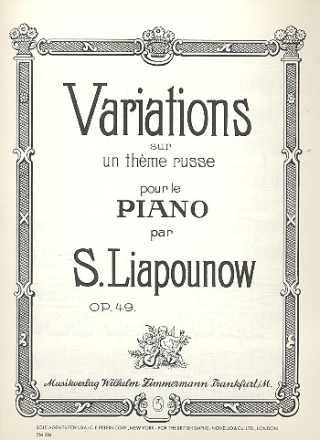 Variations sur un thme russe op.49 fr Klavier