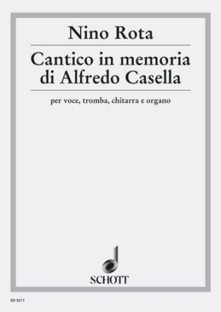 Cantico in memoria di Alfredo Casella fr Sopran oder Tenor, Trompete, Gitarre und Orgel Spielpartitur