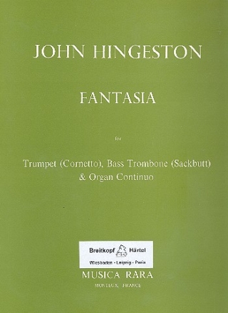 Fantasia for cornetto (trumpet), sackbutt (bass trombone) and organ continuo